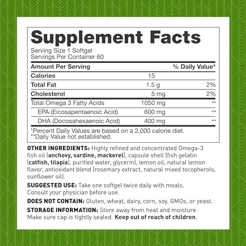 Complete Omega-3 Softgels with 1000mg EPA/DHA