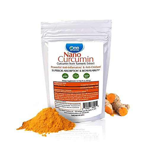 Water Soluble Nano Curcumin Powder Supplements - 16 oz