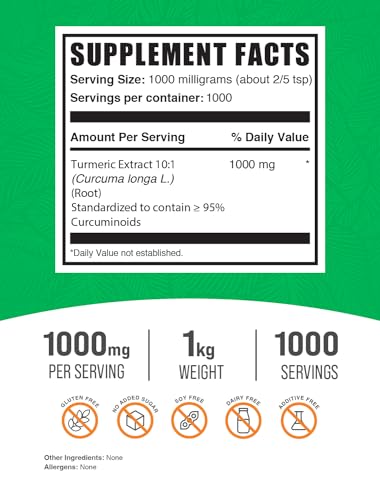 Turmeric Extract Powder 1000mg - Gluten Free
