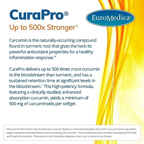 CuraPro Turmeric Curcumin 750 mg - 120 Softgels