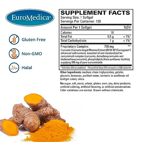 CuraPro Turmeric Curcumin 750 mg - 120 Softgels