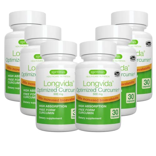 Ultra Bioavailable Longvida Lipidated Curcumin 500mg Capsules