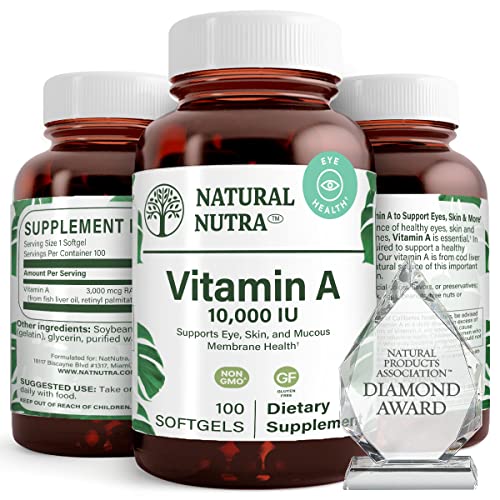 Natural Nutra Vitamin A 10,000 IU Softgels
