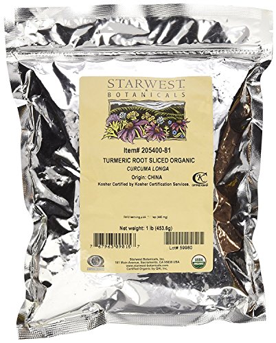 Organic Sulfite-Free Turmeric Rhizome Slices, 1 lb