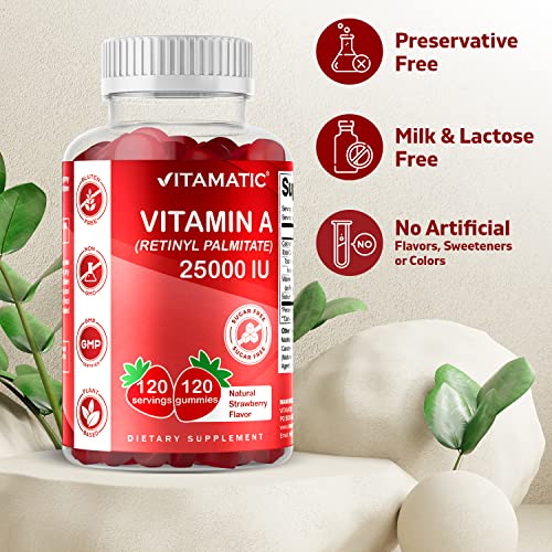 Sugar Free Vitamin A Gummies - Strawberry Flavor