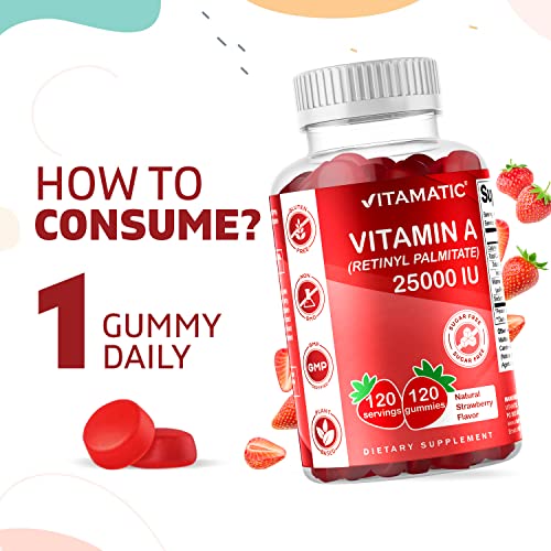 Sugar Free Vitamin A Gummies - Strawberry Flavor