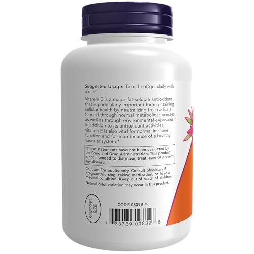 NOW Vitamin E 400 IU Antioxidant Softgels - 250 Count
