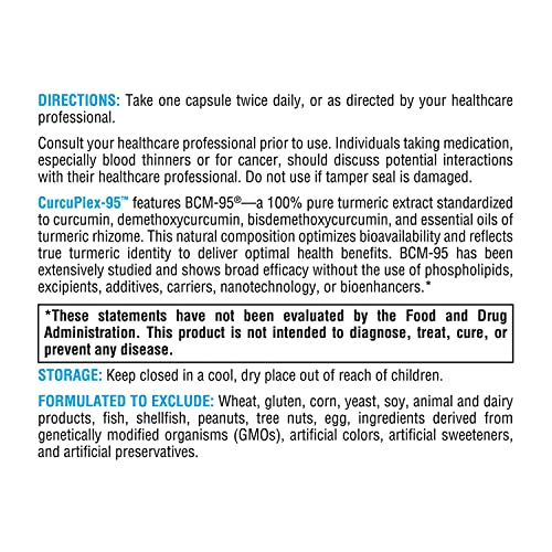 CurcuPlex-95 Turmeric Curcumin Joint & Brain Support