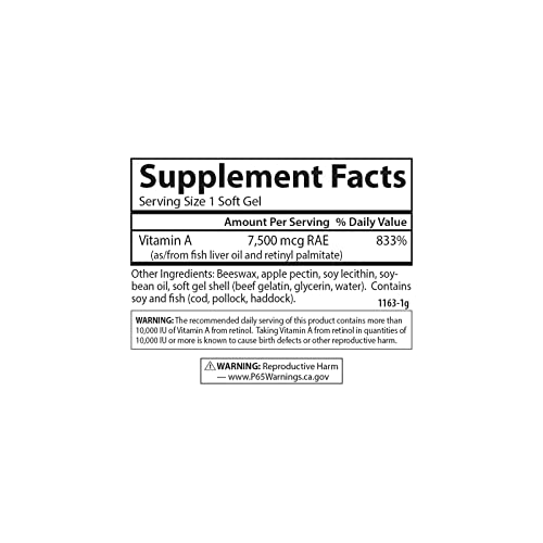 Carlson Vitamin A 25000 IU for Vision Health