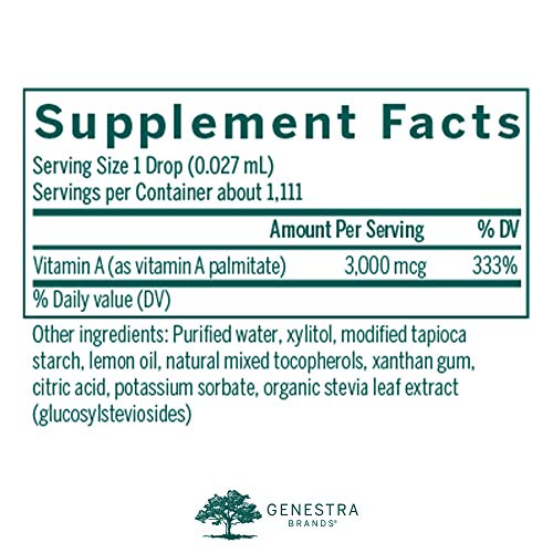 Genestra A-Mulsion Vitamin A Liquid - Citrus 1oz