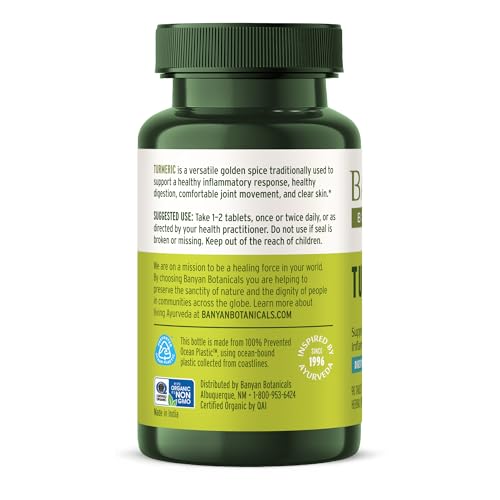Organic Turmeric Tablets for Health Support – 90 Count