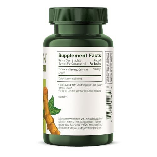 Organic Turmeric Tablets for Health Support – 90 Count