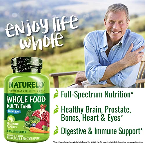NATURELO Whole Food Multivitamin for Men 50+