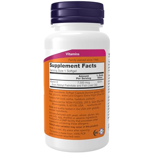 NOW Vitamin A 25,000 IU - 250 Softgels