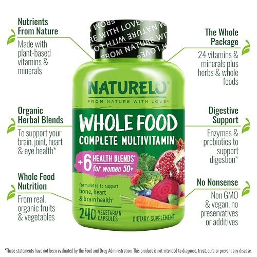 NATURELO Multivitamin for Women 50+ - Iron Free