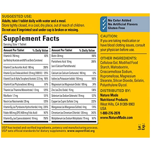 Nature Made Men's Iron-Free Daily Multivitamin, 90 Tablets