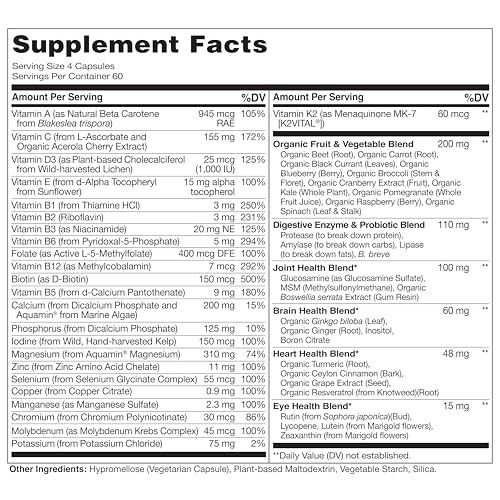 NATURELO Multivitamin for Women 50+ - Iron Free