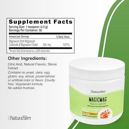 NaturalSlim Magicmag Magnesium Citrate Powder - 8oz