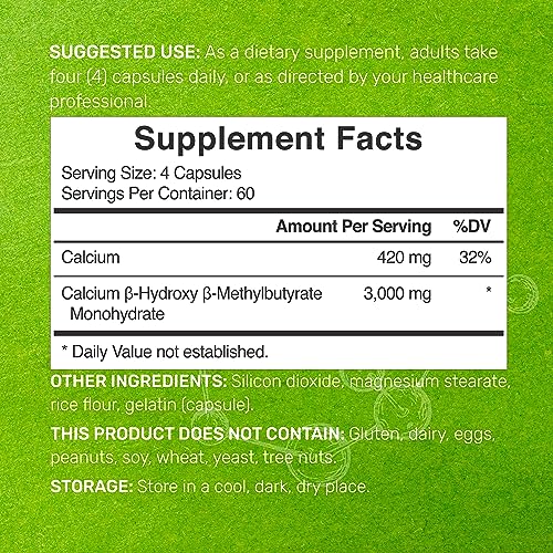 Ultra Strength HMB 3,000mg Muscle Support Capsules