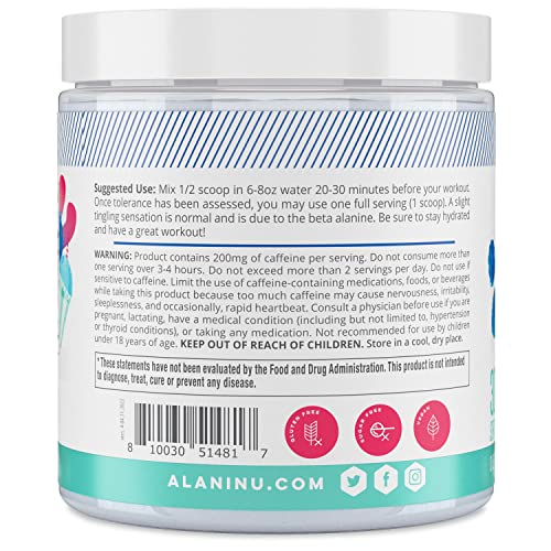 Alani Nu Pre-Workout Powder - Blue Slush Flavor