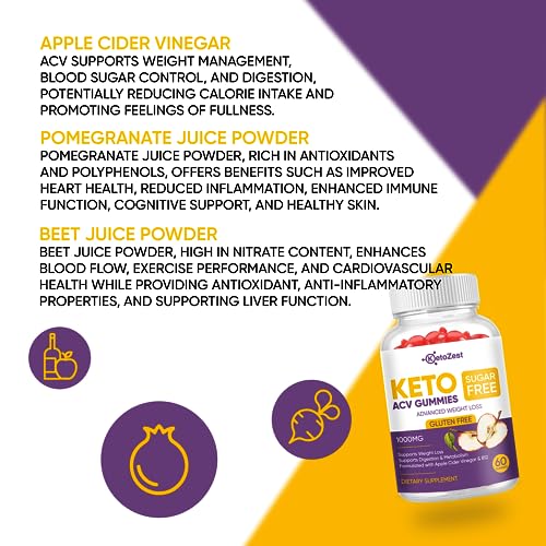 Keto ACV Gummies for Weight Loss Support - 1000MG