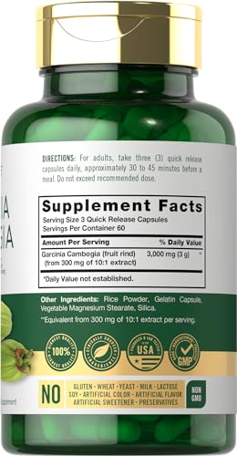 Carlyle Garcinia Cambogia Extract 3000mg, 180 Capsules