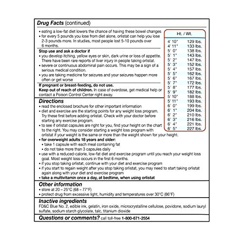Alli Weight Loss Supplement Capsules, 60mg, 60 Count