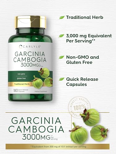 Carlyle Garcinia Cambogia Extract 3000mg, 180 Capsules
