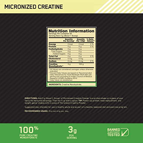 Optimum Nutrition Micronized Creatine Powder, Unflavored