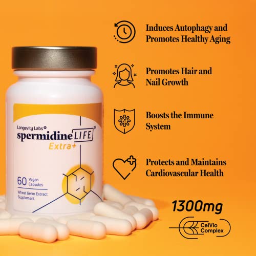 spermidineLIFE Extra+ Strength Natural Supplement, 60 Vegan Capsules