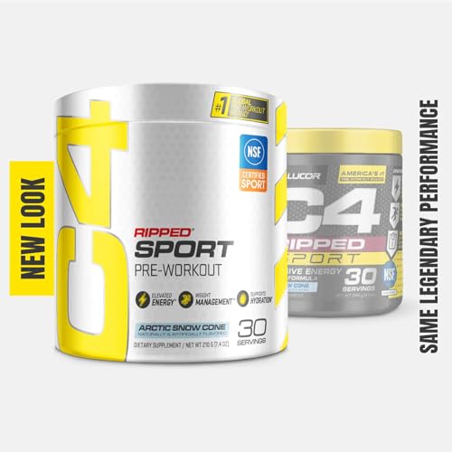 C4 Ripped Sport Pre-Workout Powder, Arctic Snow Cone