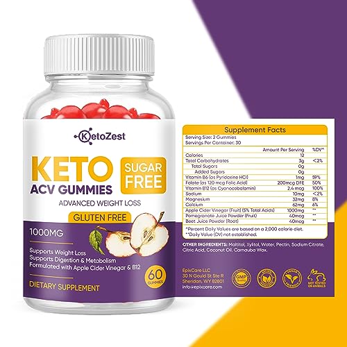 Keto ACV Gummies for Weight Loss Support - 1000MG