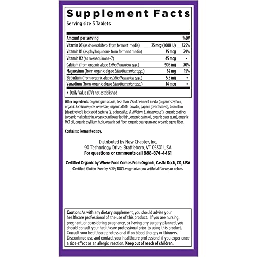 Organic Calcium with Magnesium & Vitamin D3+K2 Tablets