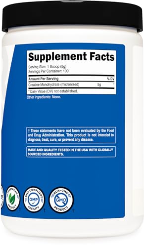Nutricost Micronized Creatine Monohydrate Powder, 500G