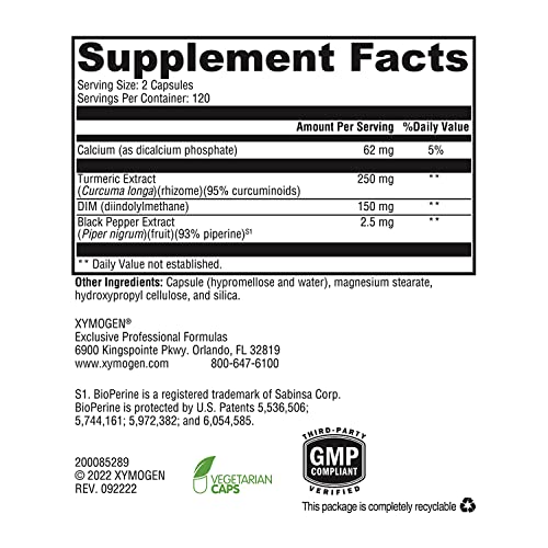 DIMension 3 Supplement Curcumin BioPerine - Hormonal Balance Women/Men