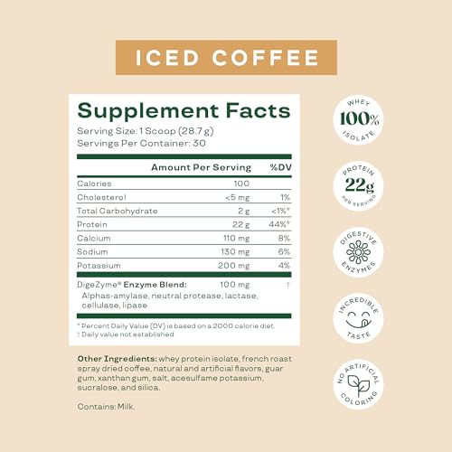 Bloom Nutrition Whey Isolate Protein Powder, Iced Coffee