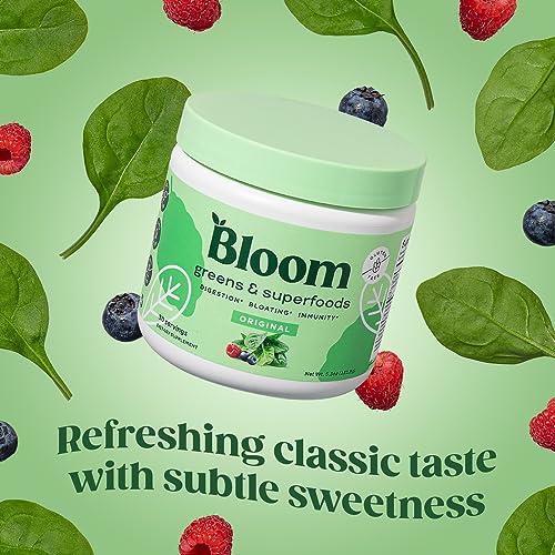 Bloom Nutrition Superfood Greens Powder + Probiotics, Gut Health