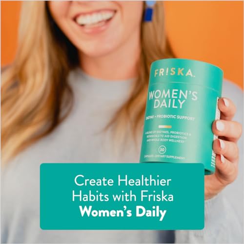 FRISKA Women's Digestive Enzyme + Probiotic Supplement, 90 Capsules