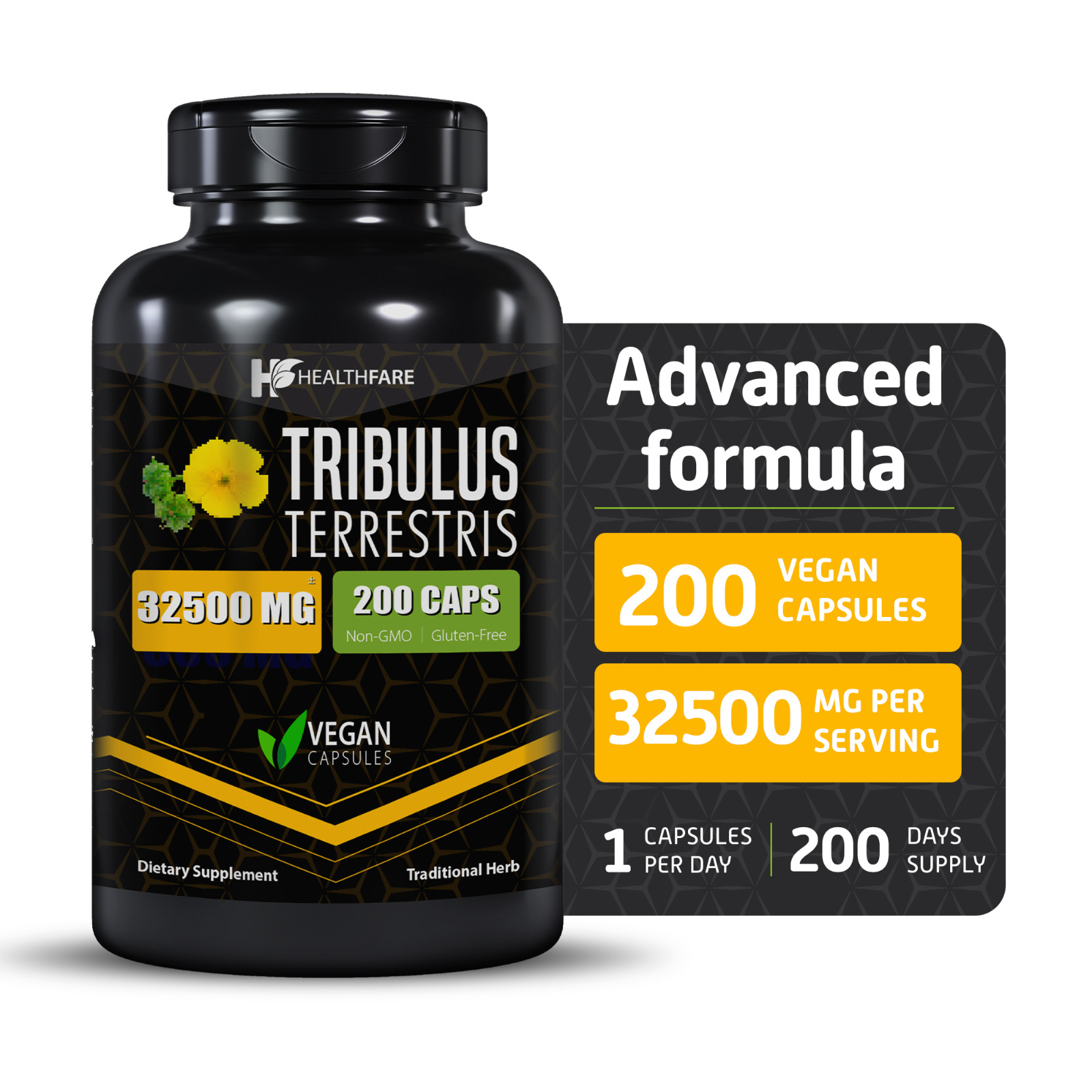 Tribulus Terrestris 32,500mg Capsules - High Potency Herbal
