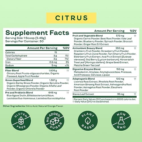 Bloom Nutrition Superfood Greens Powder with Gut Health