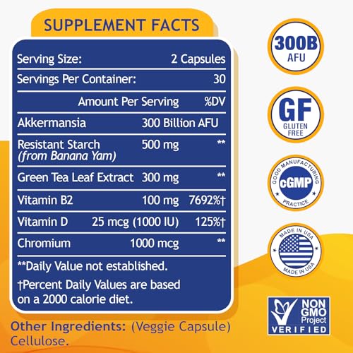 300 Billion AFU Akkermansia Muciniphila Probiotics - 240 Capsules
