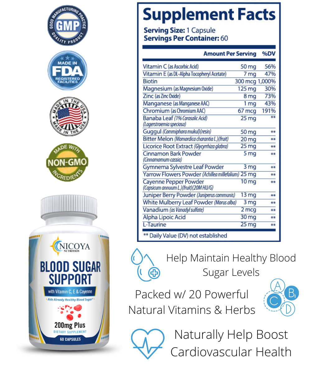 Natural Blood Sugar Support Supplement for Glucose Control