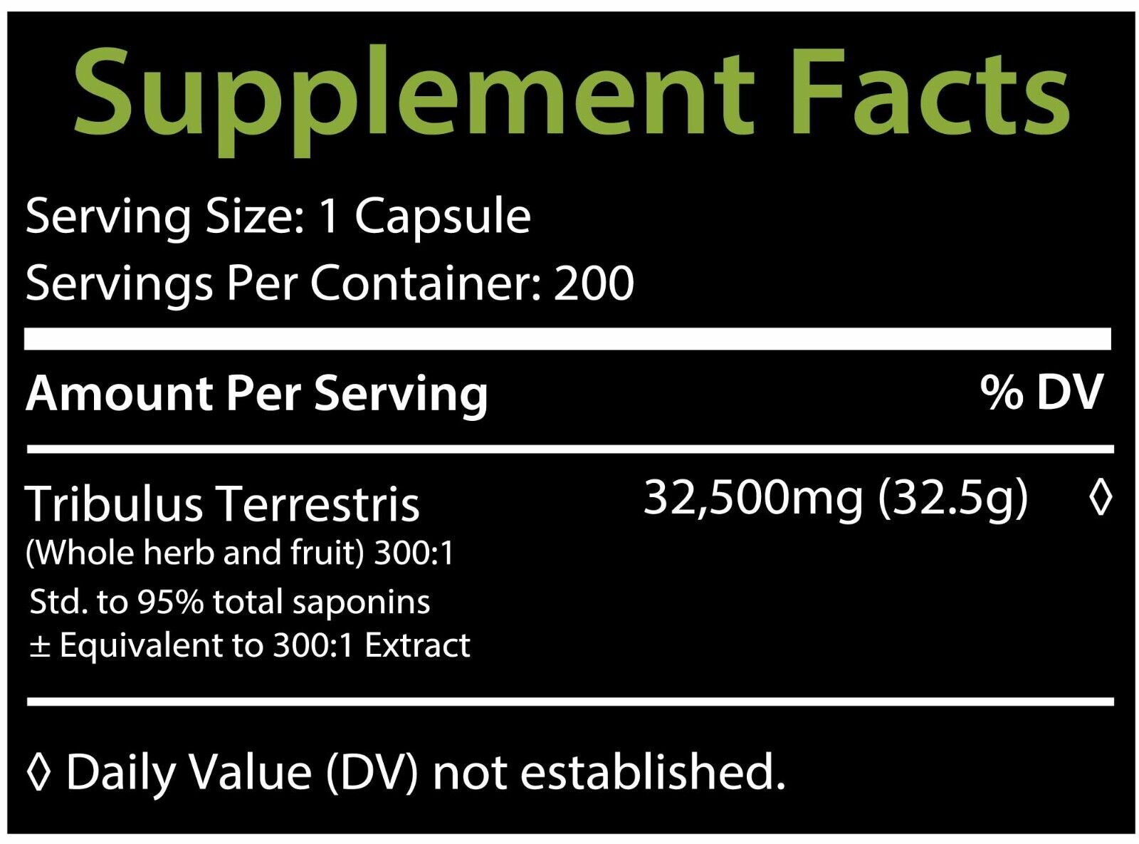 Tribulus Terrestris 32,500mg Capsules - High Potency Herbal