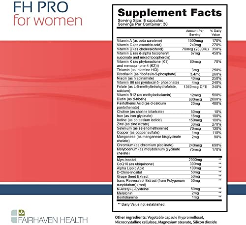 Fairhaven Health FH Pro Women Fertility Multivitamin 180 Capsules