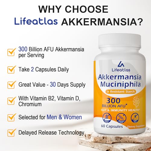 300 Billion AFU Akkermansia Muciniphila Probiotics - 240 Capsules