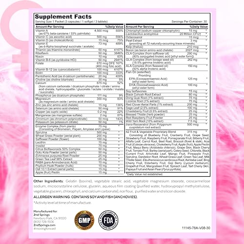 Women's Daily Multivitamin Pack with 7 Essentials & Probiotics