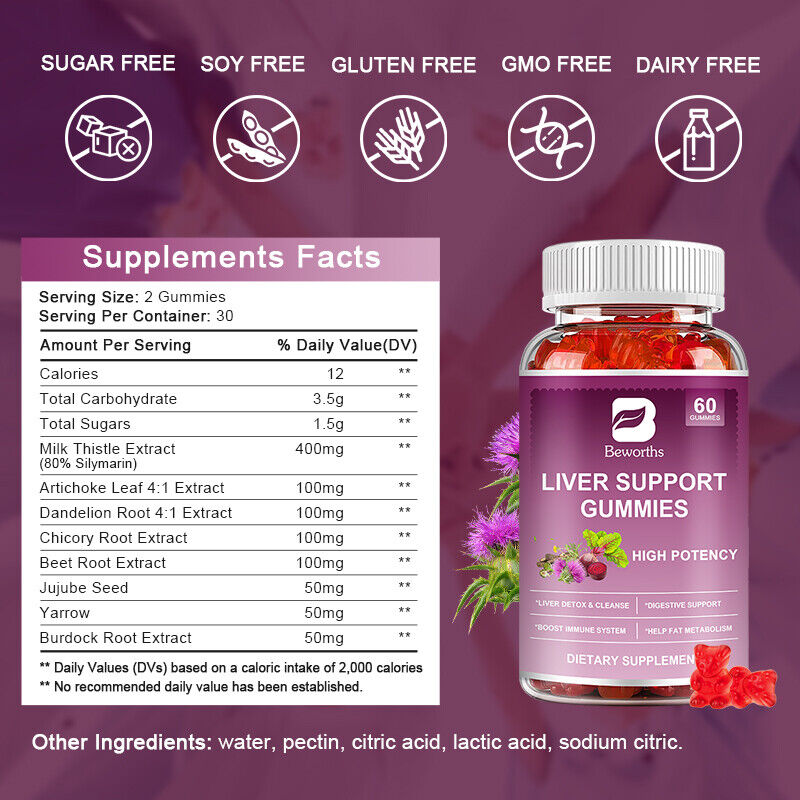 Milk Thistle Liver Detox Gummies -Immune Support-