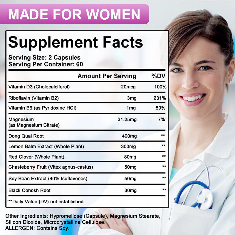 Natural Menopause Capsules for Hormone Balance Support Women