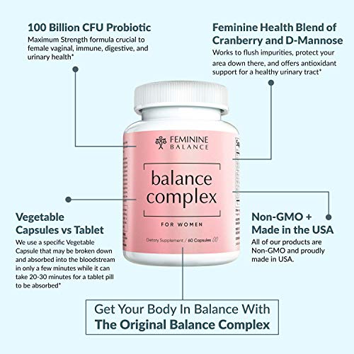 Vaginal Health Probiotics with Cranberry & D-Mannose, 60 Capsules