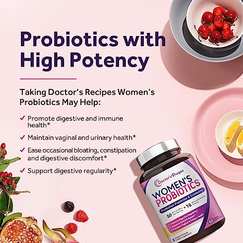 Women's Probiotic with Cranberry for Digestive Health, 60 Caps